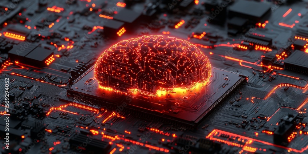Poster advanced brain-computer interface technology merging human thought with cybernetic systems and ai