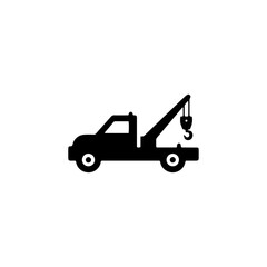 Tow truck icon flat vector design.