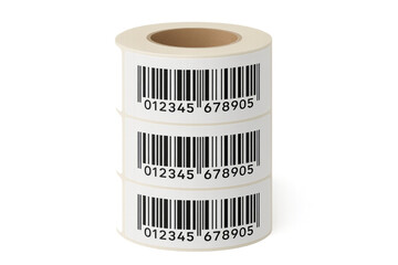 Roll of barcode stickers with transparent background for easy integration