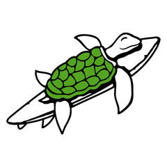 Water turtle surfboard surfer fun surfing hobby