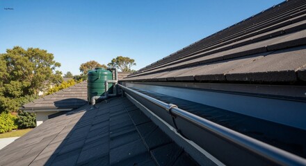Residential Rainwater Harvesting System Close-Up