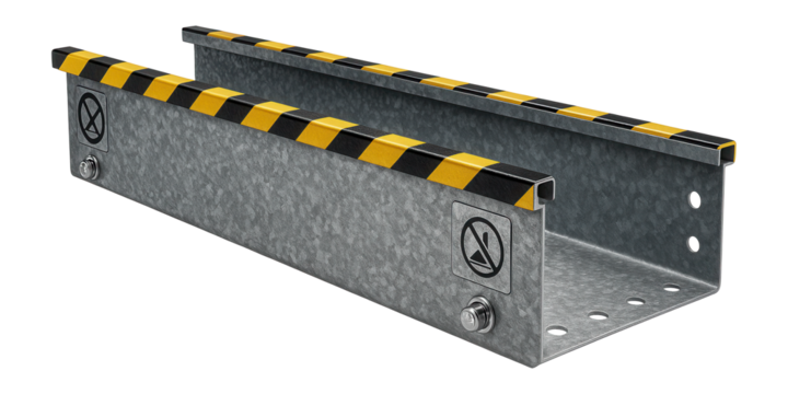 Trough cable tray with hot-dip galvanized finish for heavy-duty cable support in mining operations