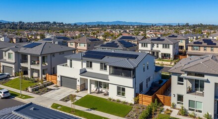 Obraz premium Solar Panels on Modern House Roof
