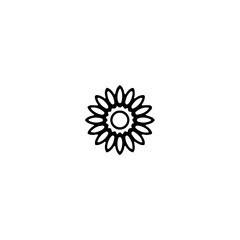 Sunflower icon flat vector design. 