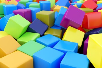 Colorful abstract background with boxes 3D illustration