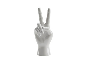Obraz premium Peace Sign Hand Gesture isolated on transparent baackground