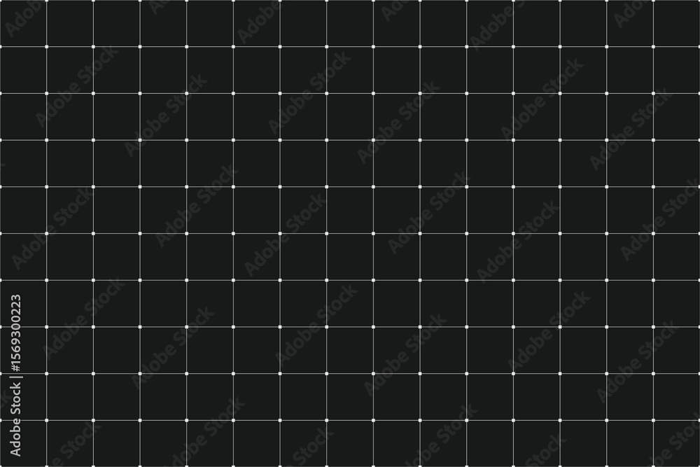 Poster square grid background with lines and dots with empty space on dark background. vector