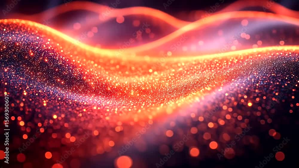 Aufkleber abstract energy field with glowing particles and fluid motion for dynamic backgrounds