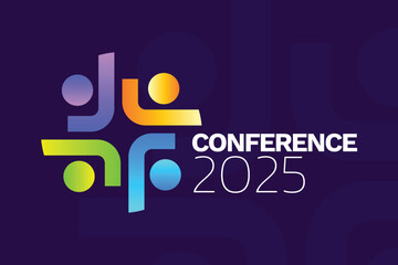 Abstract Colorful People Conference Logo Template