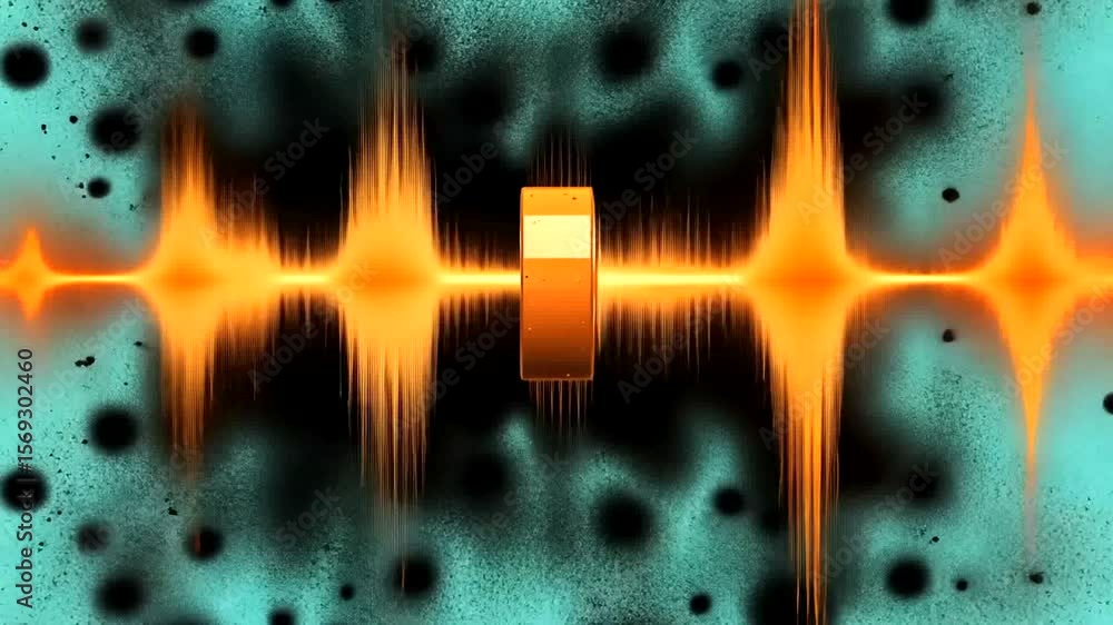 Poster abstract energy waveform with striking visuals and dynamic fluctuations and geometric shapes