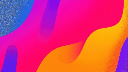 Vibrant abstract background featuring fluid shapes in pink, orange, and blue hues