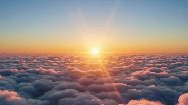 Peaceful Sunrise Above the Clouds &ndash; Cinematic Aerial 4K Seamless Loop