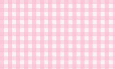 Cute Pink gingham check fabric texture background.  Plaid fabric seamless pattern background.