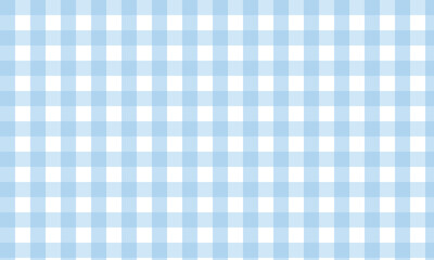 Light blue gingham check fabric texture background.  Plaid fabric seamless pattern background.
