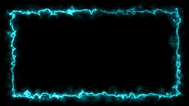 Electric blue frame. Lightning border. Dynamic animation. Glowing design. Creative vector. Digital artwork. Vibrant graphics. Stylish illustration. Animated frame. Modern art.  Electric frame. 