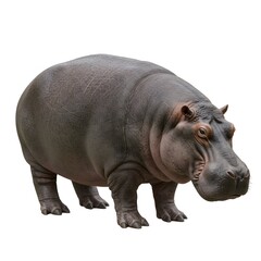 Hippopotamus on White Background