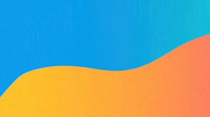 Vibrant abstract background with smooth gradient waves in blue, yellow, and orange hues