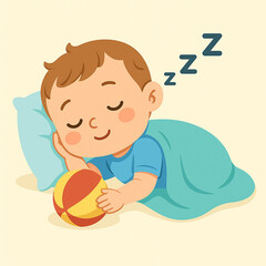 AI-Generated Realistic Illustration of a Peaceful Sleeping Baby on Soft Blanket