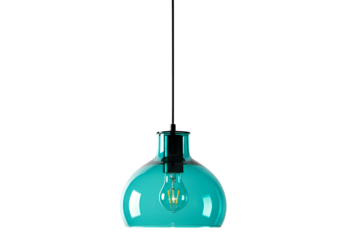 Teal Glass Pendant Light A Modern Illumination isolated on transparent baackground