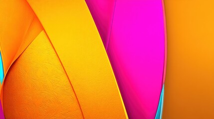 Vibrant abstract composition featuring colorful layered shapes with smooth gradients and textures