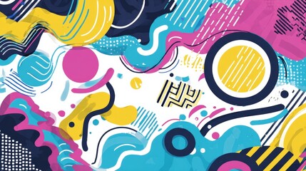 Vibrant abstract composition featuring colorful shapes and patterns, suitable for creative projects