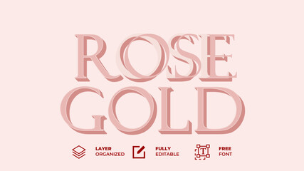 Elegant Rose Gold Text Effect: Editable & Luxurious.