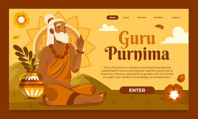 Guru Purnima Spiritual Meditation Landing Page