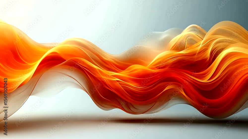 Poster abstract fire wave background animation loop with smooth movement and bright orange colors