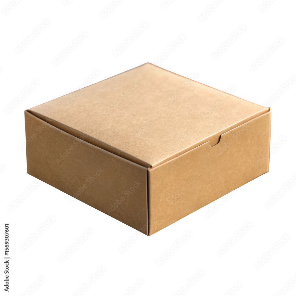 Aufkleber 3d cardboard box with lid isolated on transparent background