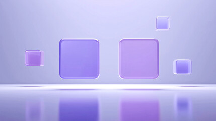 Abstract Purple Geometric Shapes with Reflective Surface 