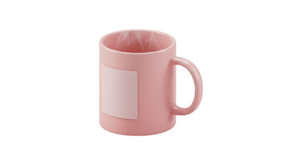 Aesthetic Pastel Pink Ceramic Mug With White Label For Your Custom Design