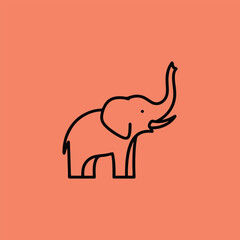 Elephant Line Art for Cultural or Nature Branding