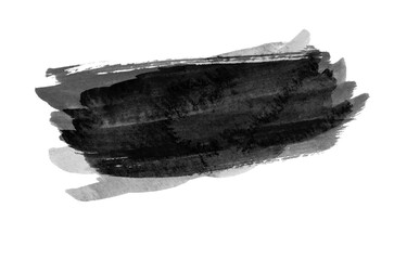Abstract black watercolor isolated on white background