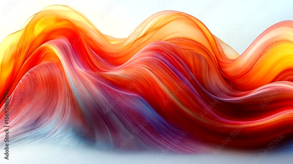 Poster abstract flow with vibrant red and orange hues for dynamic visual experiences