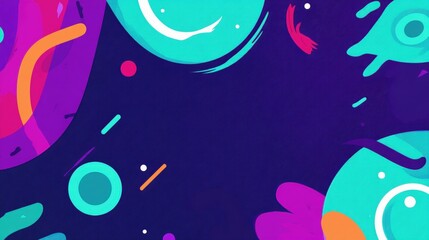 Vibrant abstract design featuring colorful shapes and patterns on a dark background (1)