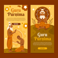 Guru Purnima Spiritual Celebration Vertical Banners Collection