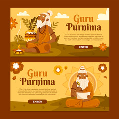 Guru Purnima Spiritual Celebration Horizontal Banners Collection