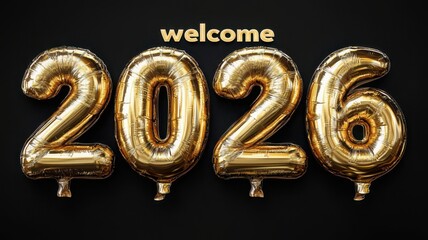 Gold foil balloons spell 