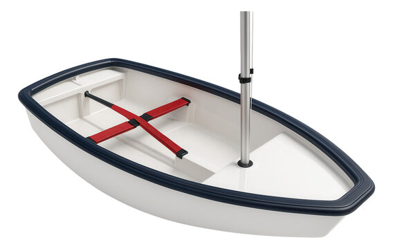 Optimist dinghy with a rubber gunwale and adjustable hiking straps