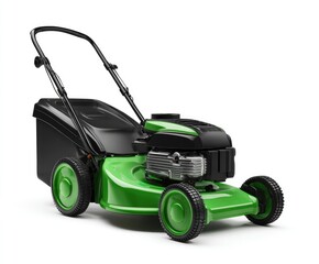 Fototapeta premium Green lawn mower with black parts