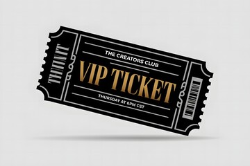 Elegant Concert Pass Mockup, Gold Typography, Event Entry