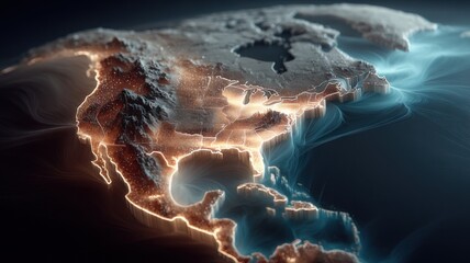 angle view of North America
