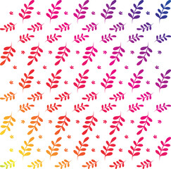 Minimalist black and white vector leaves pattern with geometric, abstract botanical design and seamless repetition.