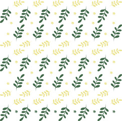 Minimalist black and white vector leaves pattern with geometric, abstract botanical design and seamless repetition.