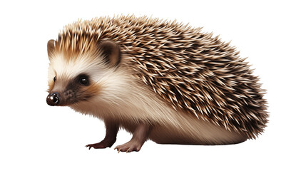 Fototapeta premium Adorable hedgehog poses sweetly against a clean isolated on transparent background