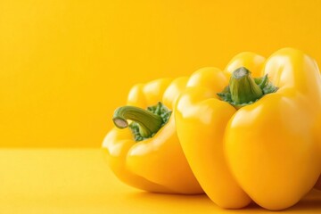 yellow bell peppers and yellow background