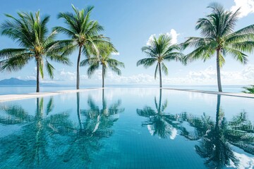 Calm Lagoon Reflecting Palm Trees