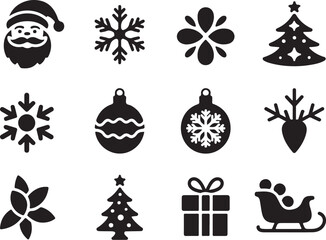 Naklejka premium Christmas Vector Silhouettes | EPS PNG Icon Pack