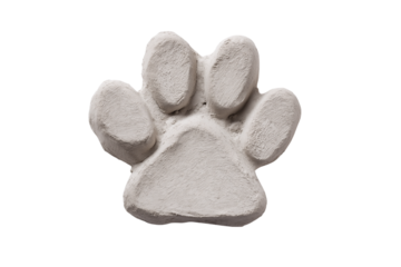 gray paw print isolated on white background