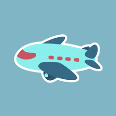A delightful airplane graphic featuring a charming cartoon design, perfect for aviation themes, travel related visuals, or playful graphic elements.